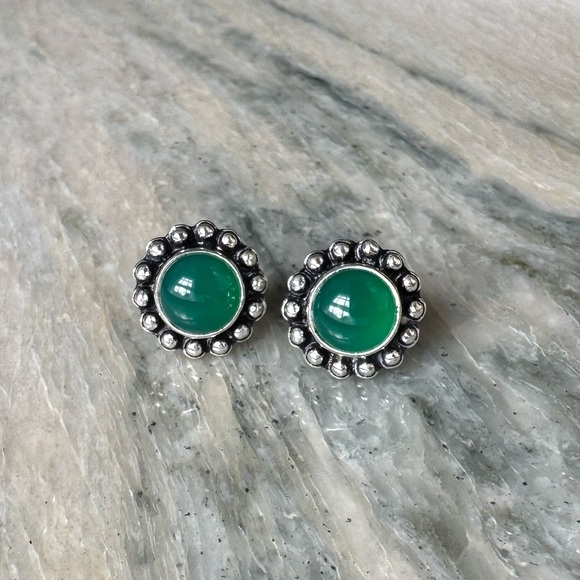 NWOT Sundance Ivy Whisper Earrings Green Onyx Sterling Silver